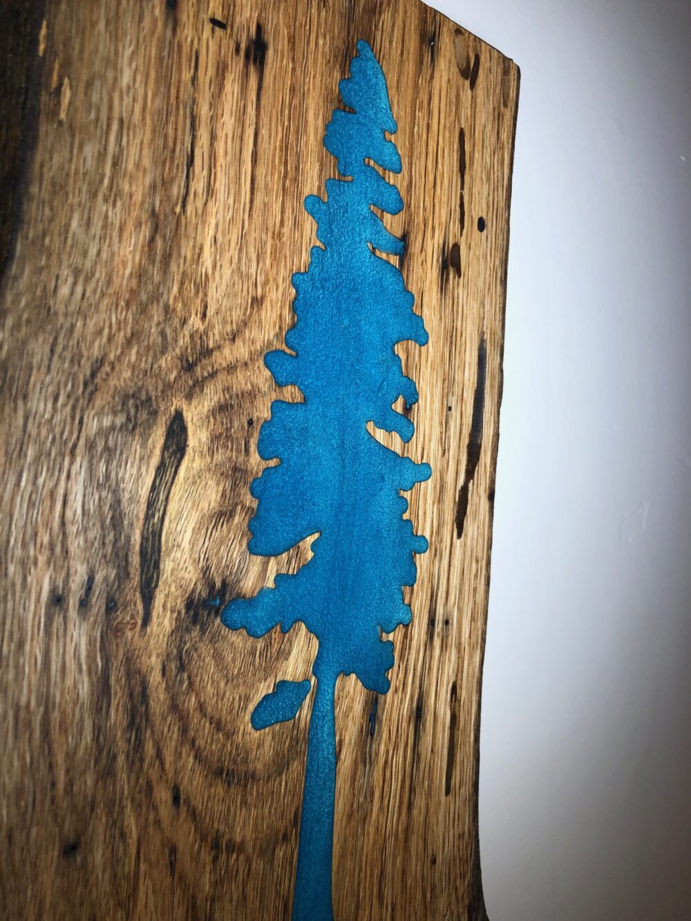 Close up of blue epoxy