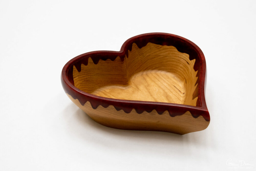 Heart Box - Cherry Wood Box with Dark Red Epoxy