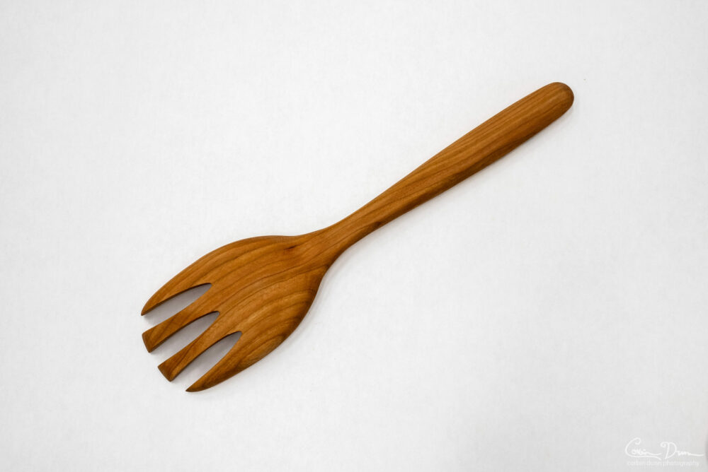Digital File: Salad Set - Fork and Spoon - CNC Plans - Vectric VCarve file, PDF Directions, and STL Model - Wood Hibiscus or Rose Inlay