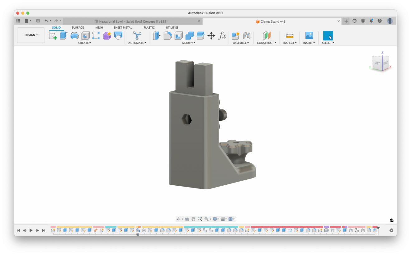 Digital File Adjustable Clamp Stand for 3D Printing STLs and Fusion
