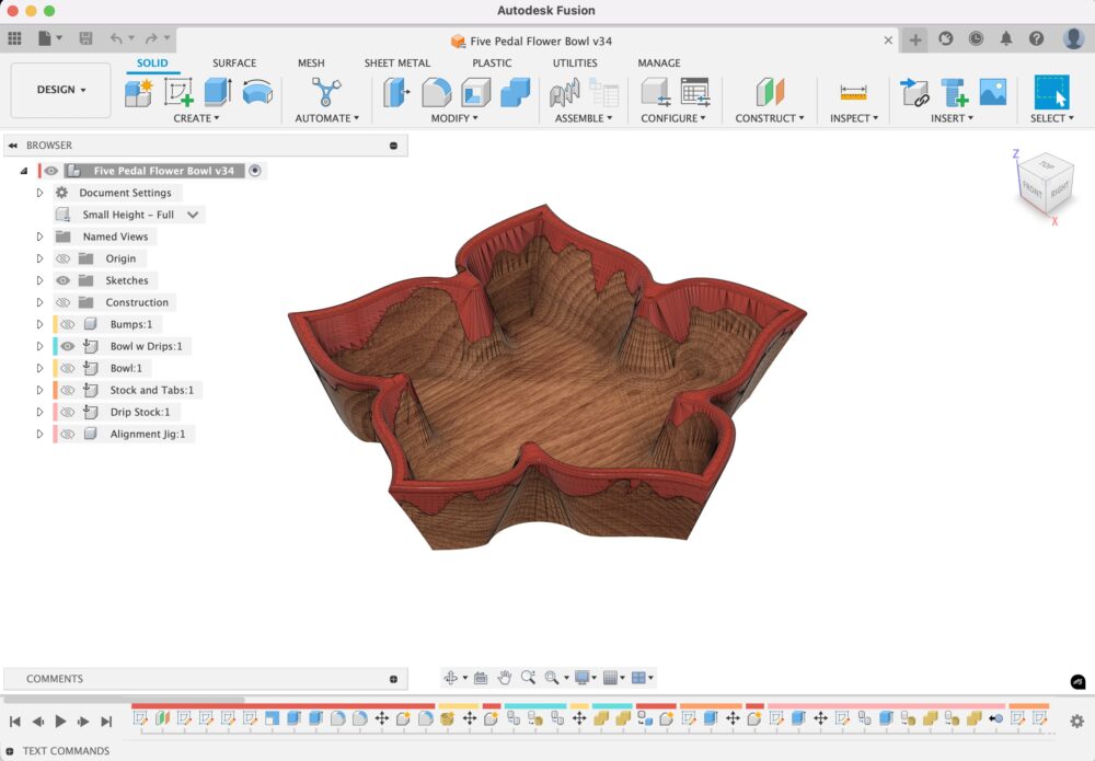 Digital File: Five Petal Flower Bowl - Vectric VCarve / Autodesk Fusion / STL Models