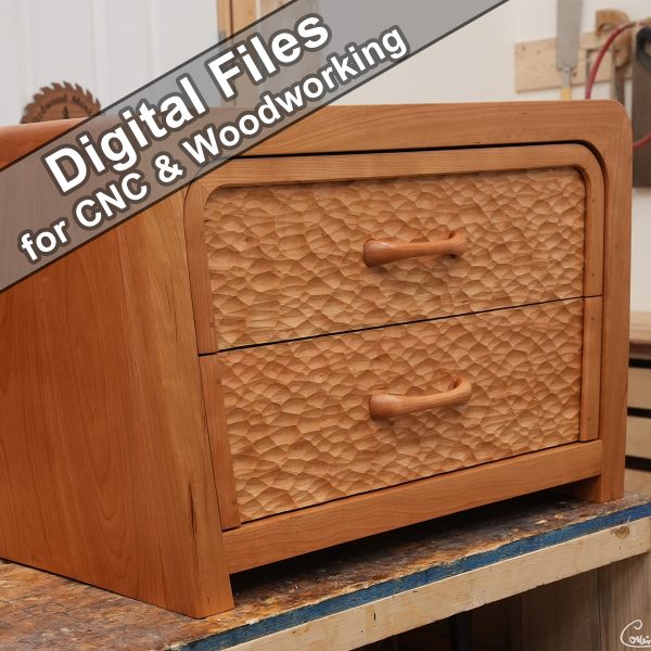 Digital Files: Curved Cabinets with Textured Drawers & Shelf - CAD/CAM