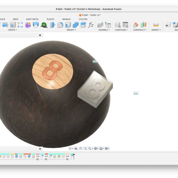 Digital File: Curved VCarve Inlay - Eight Ball / Eagle on Sphere