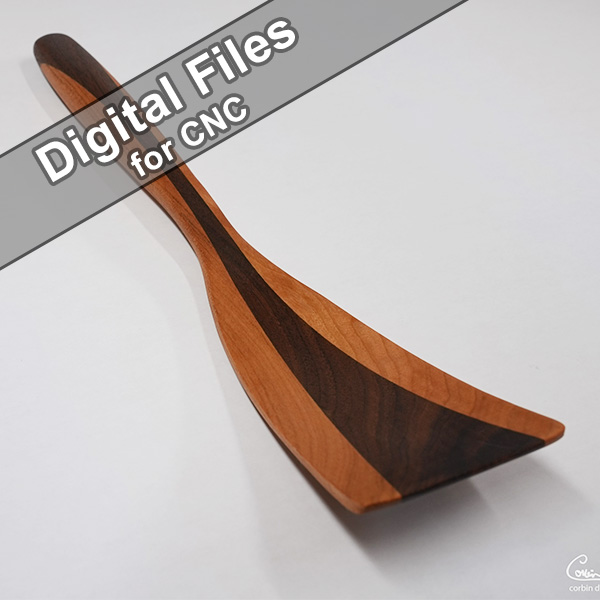 Digital Files: Wok Spatula - Directions, Vectric VCarve File, Fusion CAD/CAM, and STL Model