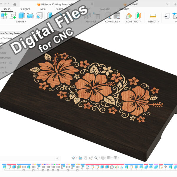 Digital Files: Hibiscus Cutting Board - CNC Files