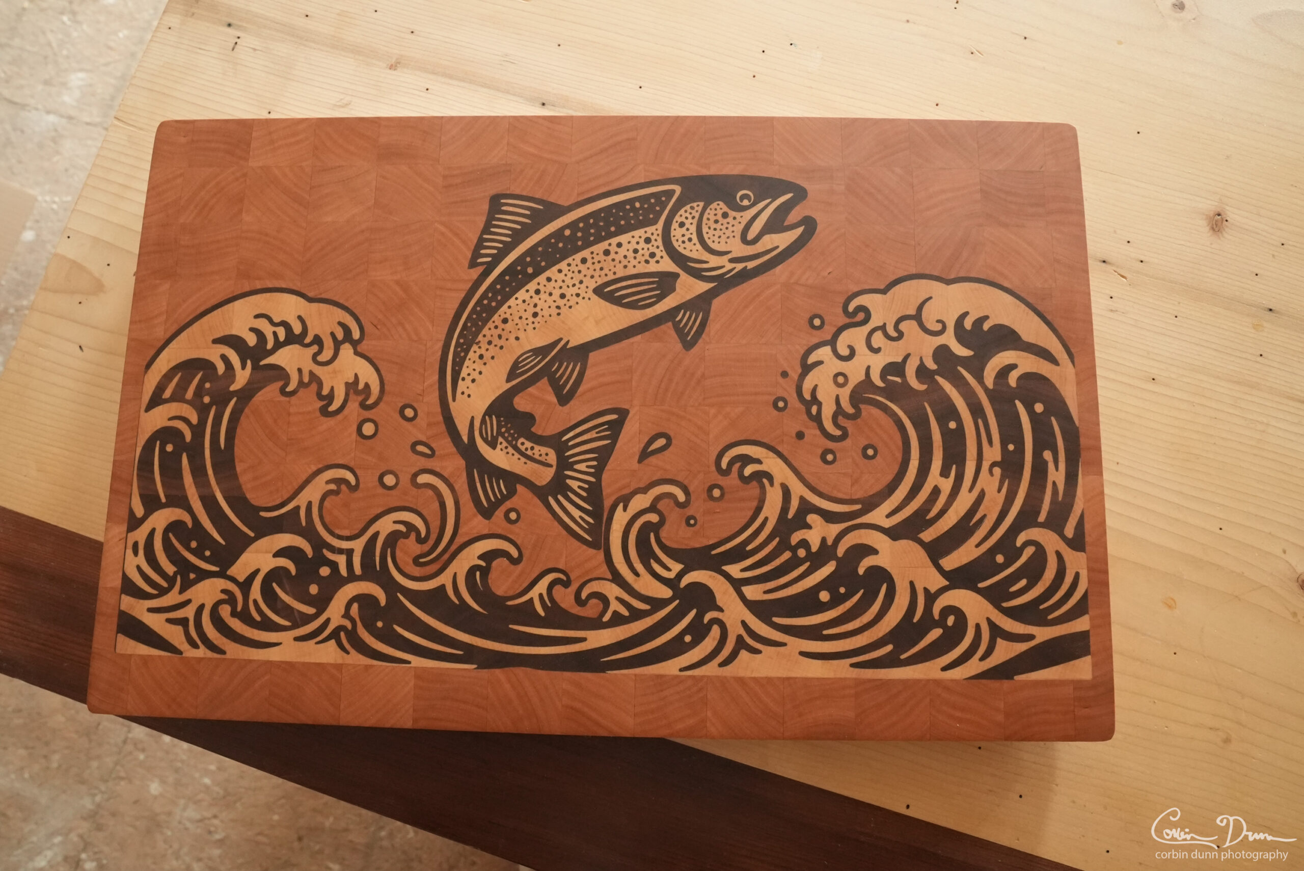 Digital Files: Rainbow Trout Cutting Board - Fusion / DXF / AI / VCarve - Image 2