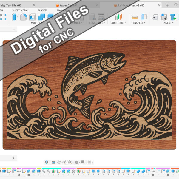 Digital Files: Rainbow Trout Cutting Board - Fusion / DXF / AI / VCarve