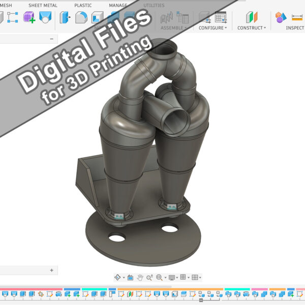 Digital File: Dual Cyclone Separator / Single Cyclone - CAD/STL