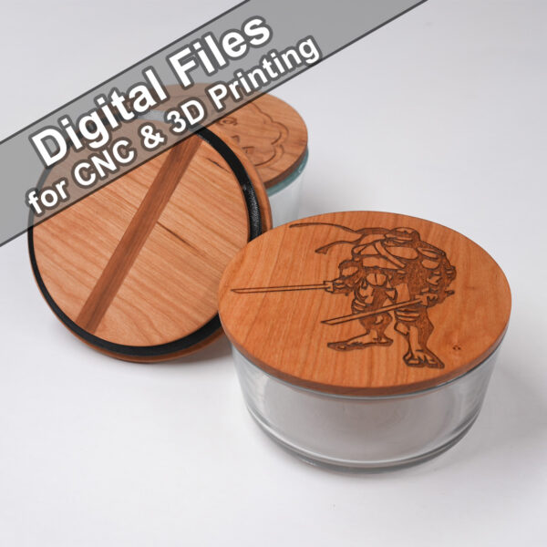 Digital File: Wood Pyrex Lid - CNC and 3D Printing