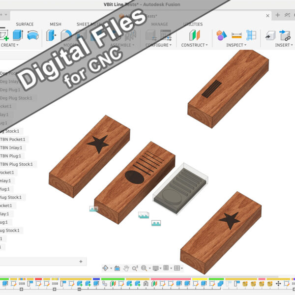 VCarve Inlay Line Test File - Autodesk Fusion CAD / CAM